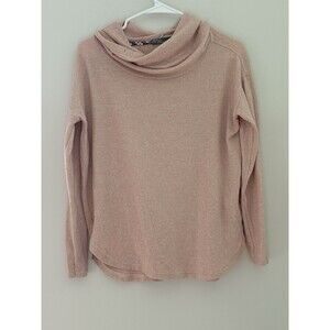 PRANA Cowl Neck Hoodie Sweater Pink Tencel Performance Outdoor Womens S